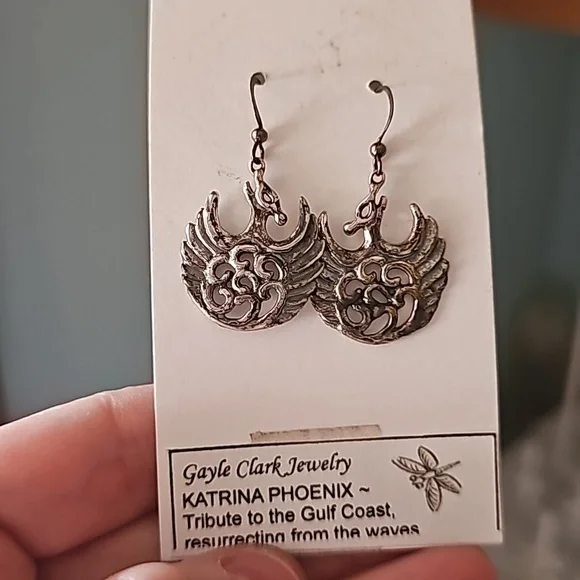 Gayle Clark earrings Katrina Phoenix Sterling Sliver - Picture 2 of 3
